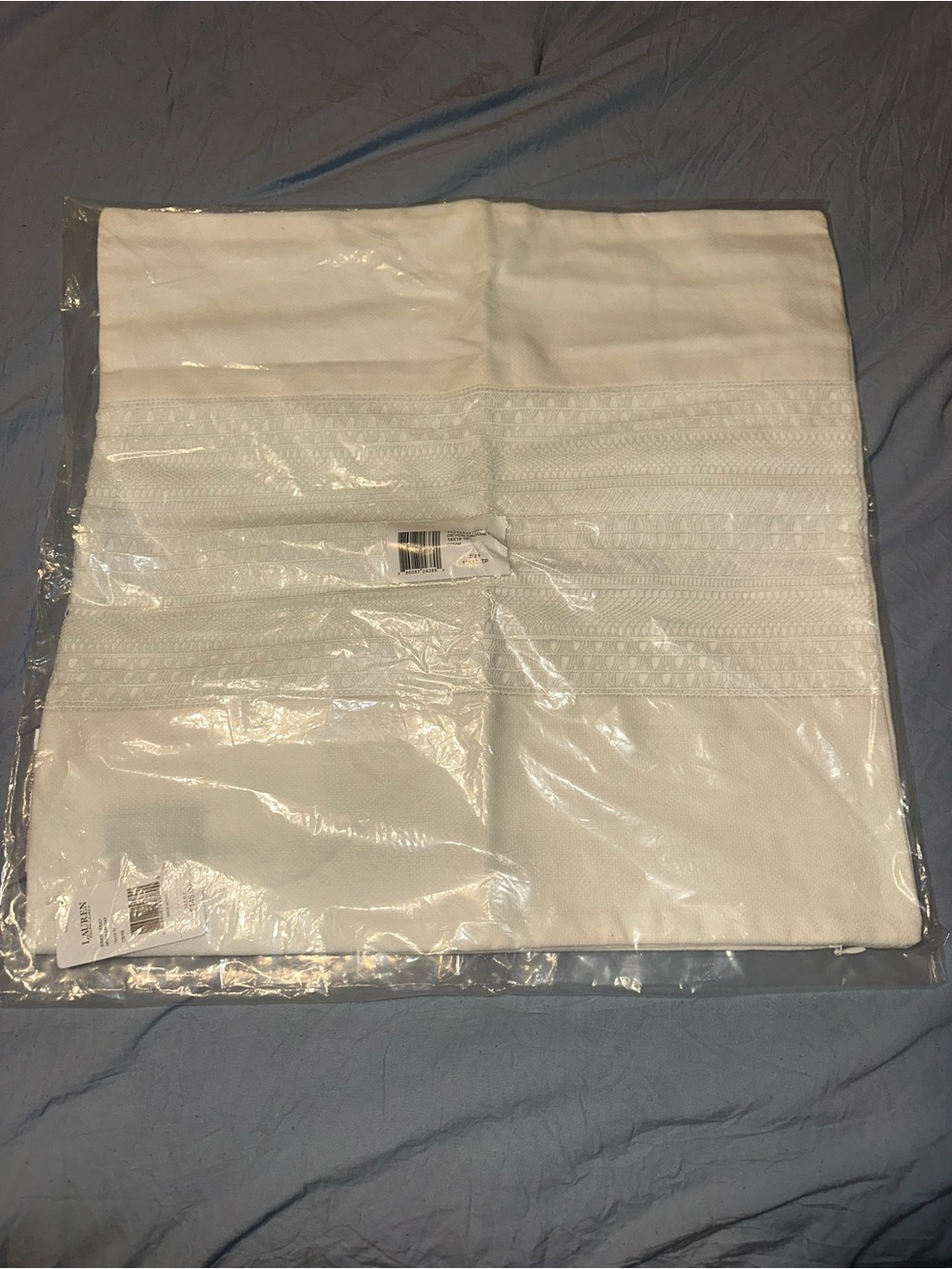 Polo by Ralph Lauren White Decorative Pillow Sham with Textured Bands